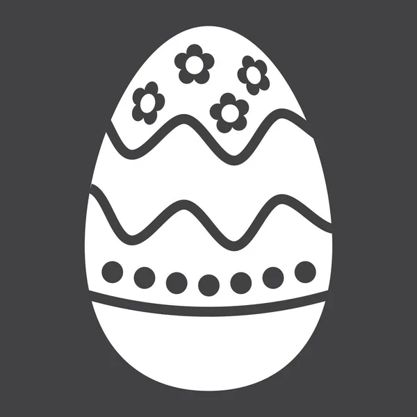 Osterei-Glyphen-Ikone, Oster- und Feiertag, Vektor-Grafiken für Feiertagszeichen, ein durchgehendes Muster auf schwarzem Hintergrund, Folge 10. — Stockvektor
