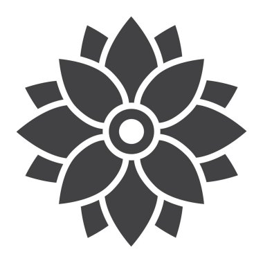 Çiçek Astra glif simgesi, Paskalya ve tatil, doğa işareti vektör grafikleri, beyaz bir arka planda eps 10 katı bir desen.