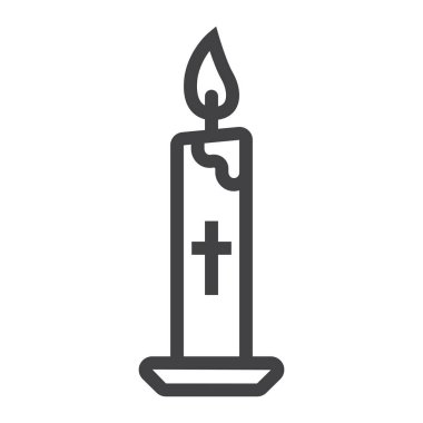 Paskalya mum satırı simgesi, Paskalya ve tatil, işareti vektör grafikleri, doğrusal model beyaz bir arka planda eps 10 alev.