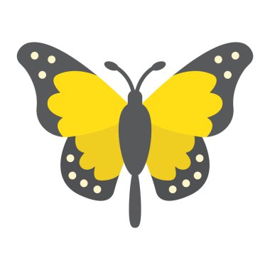 Kelebek düz simgesi, Paskalya ve tatil, böcek işareti vektör grafikleri, renkli bir katı model beyaz bir arka planda eps 10.