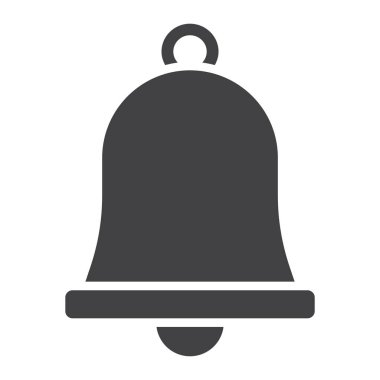 Paskalya zil glif simgesini, Paskalya ve tatil, işareti vektör grafikleri, beyaz bir arka planda eps 10 katı bir desen jingle.