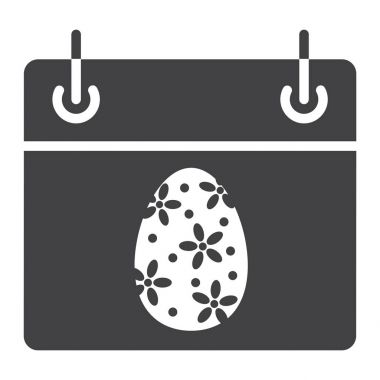 Paskalya takvim glif simgesini, Paskalya ve tatil, Tarih işareti vektör grafikleri, beyaz bir arka planda eps 10 katı bir desen.