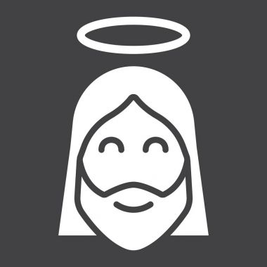 İsa glif simgesi, Paskalya ve tatil, İsa'nın işareti vektör grafikleri, siyah bir arka plan, eps 10 katı bir desen.