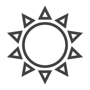 Güneş satırı simgesi, Paskalya ve tatil, sıcak işareti vektör grafikleri, doğrusal model beyaz bir arka planda eps 10.