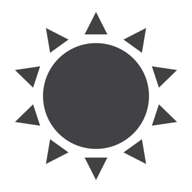 Güneş glif simgesi, Paskalya ve tatil, sıcak işareti vektör grafikleri, beyaz bir arka planda eps 10 katı bir desen.