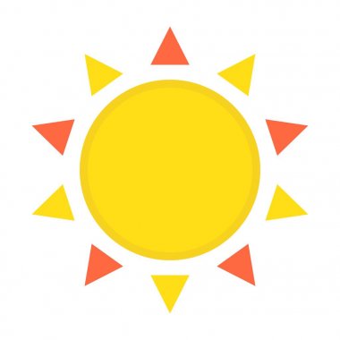 Güneş düz simgesi, Paskalya ve tatil, sıcak işareti vektör grafikleri, renkli bir katı model beyaz bir arka planda eps 10.