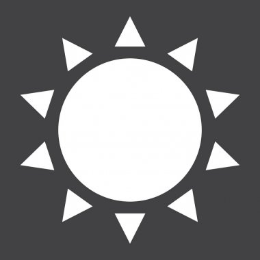 Güneş glif simgesi, Paskalya ve tatil, sıcak işareti vektör grafikleri, siyah bir arka plan, eps 10 katı bir desen.