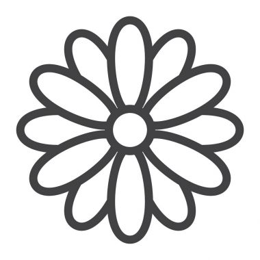 Çiçek satırı simgesi, Paskalya ve tatil, doğa işareti vektör grafikleri, doğrusal model beyaz bir arka planda eps 10.