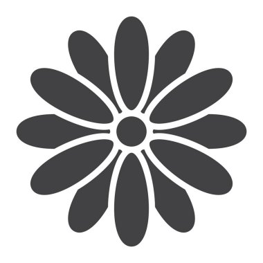 Çiçek glif simgesi, Paskalya ve tatil, doğa işareti vektör grafikleri, beyaz bir arka planda eps 10 katı bir desen.