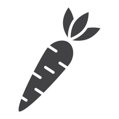 Havuç glif simgesi, sebze ve gıda, işareti vektör grafik, bir katı model beyaz bir arka planda eps 10 diyet.