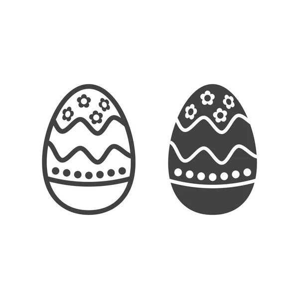 Πασχαλινό αυγό γραμμή και glyph εικονίδιο, Πάσχα και διακοπές, γιορτή σημάδι διανυσματικά γραφικά, ένα γραμμικό σε λευκό φόντο, eps 10. — Διανυσματικό Αρχείο