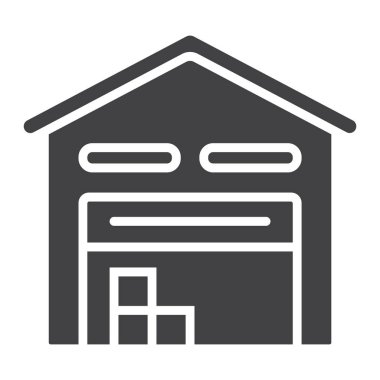 Ambar glif simgesi, lojistik ve dağıtım, depolama işareti vektör grafikleri, beyaz bir arka planda eps 10 katı bir desen.