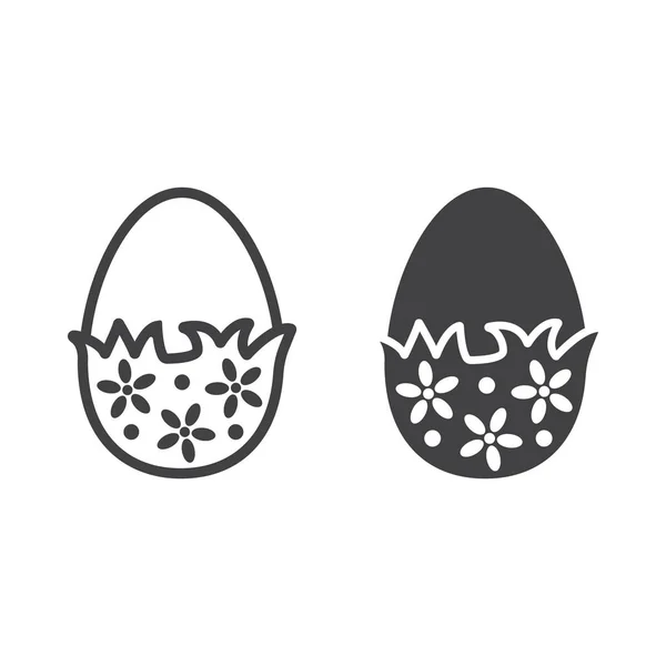 Schokoladenei mit Wickellinie und Glyphen-Symbol, Ostern und Feiertag, süße Zeichenvektorgrafik, ein lineares Muster auf weißem Hintergrund, Folge 10. — Stockvektor