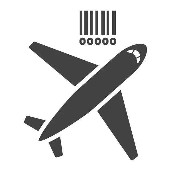 Icona del glifo del trasporto aereo, logistica e consegna, grafica vettoriale del segno del carico aereo, un modello solido su uno sfondo bianco, ep 10 . — Vettoriale Stock