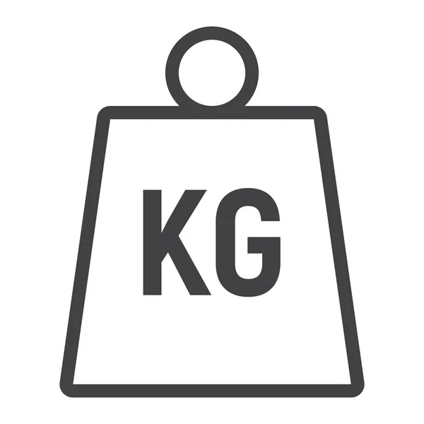 Icono de línea de símbolo de peso, logística y entrega, gráficos vectoriales de signo de kilogramo, un patrón lineal sobre un fondo blanco, eps 10 . — Vector de stock