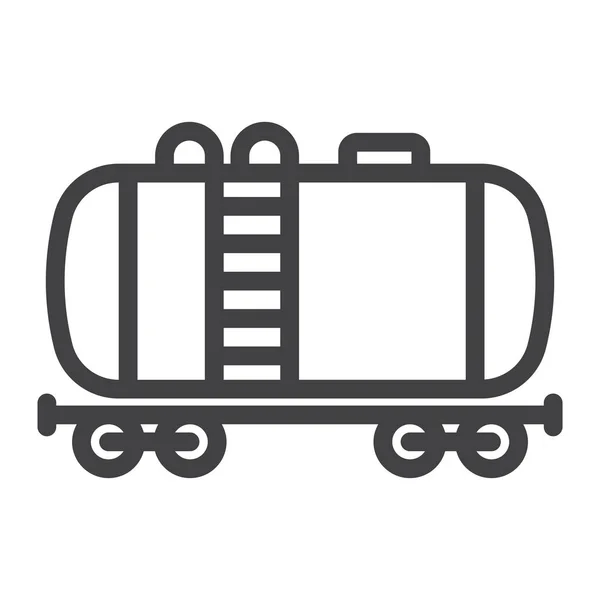 水箱油火车线图标, 物流配送, 货物铁路标志矢量图形, 在白色背景上的线性模式, eps 10. — 图库矢量图片