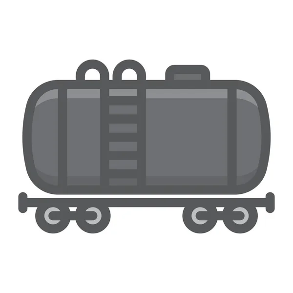 Cisterna tren de aceite llenado icono contorno, logística y entrega, gráficos vectoriales signo ferroviario de carga, un patrón de línea de colores sobre un fondo blanco, eps 10 . — Vector de stock