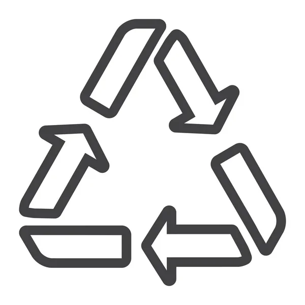 Ícone de linha de símbolo de reciclagem, eco e entrega, gráficos de vetor de sinal de setas, um padrão linear em um fundo branco, eps 10 . — Vetor de Stock