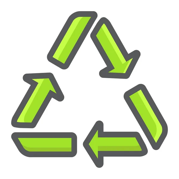 Recycle symbol filled outline icon, eco and delivery, pfeile sign vektorgrafik, ein buntes linienmuster auf weißem hintergrund, Folge 10. — Stockvektor