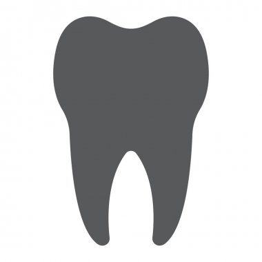 Diş glif simgesi, stomatology ve diş, sağlıklı dent vektör grafik, bir katı model beyaz bir arka planda eps 10 üye.