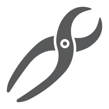 Diş pense glif simgesi, stomatology ve diş, tıbbi kerpeten vektör grafik, bir katı model beyaz bir arka planda eps 10 üye.