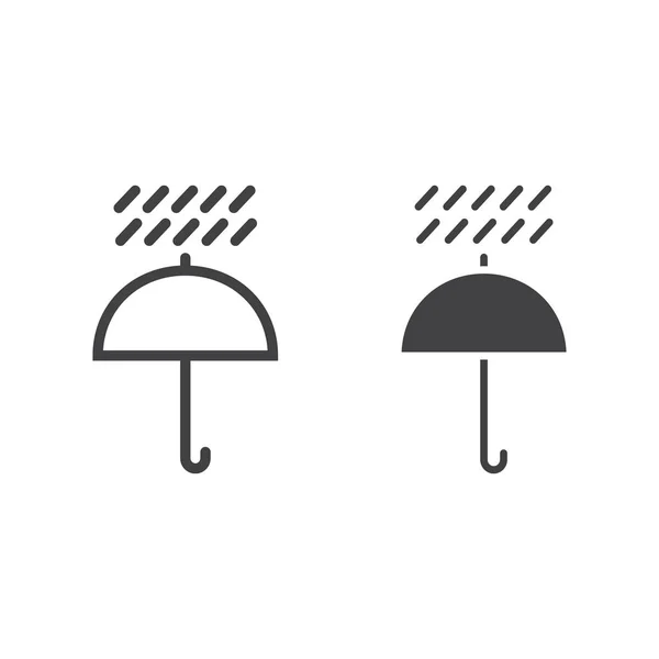 Paraplu symbool lijn en glyph pictogram, logistieke en levering, blijf uit de buurt van water teken vector graphics, een lineair patroon op een witte achtergrond, eps 10. — Stockvector