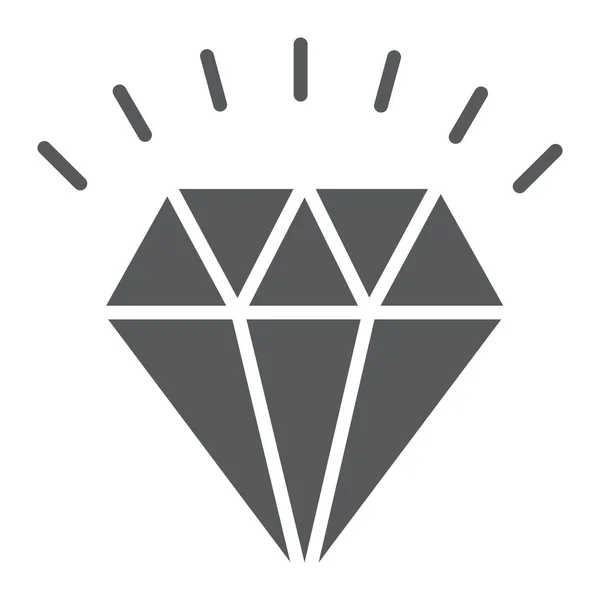 Glyph diamantikonen, dyra och lyxiga, ädelsten tecken vektorgrafik, ett fast mönster på en vit bakgrund, eps 10. — Stock vektor