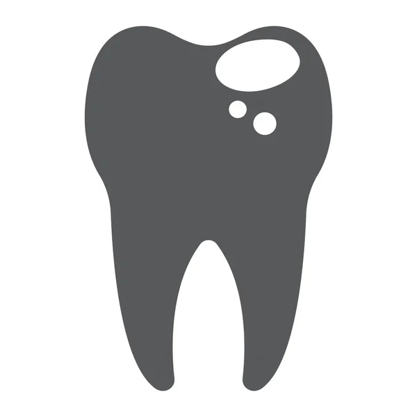 Icône de glyphe de dent malade, stomatologie et dentisterie, graphiques vectoriels de signe de carie, un motif solide sur un fond blanc, eps 10 . — Image vectorielle