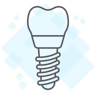 Dental implant ince çizgi simgesi, stomatology ve diş, implantasyon işareti vektör grafikleri, doğrusal model beyaz bir arka planda eps 10.