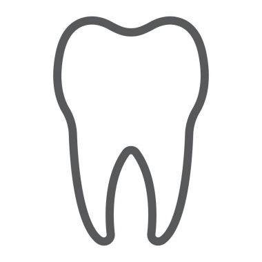Diş satırı simgesi, stomatology ve diş, sağlıklı dent vektör grafikleri, doğrusal model beyaz bir arka planda eps 10 üye.
