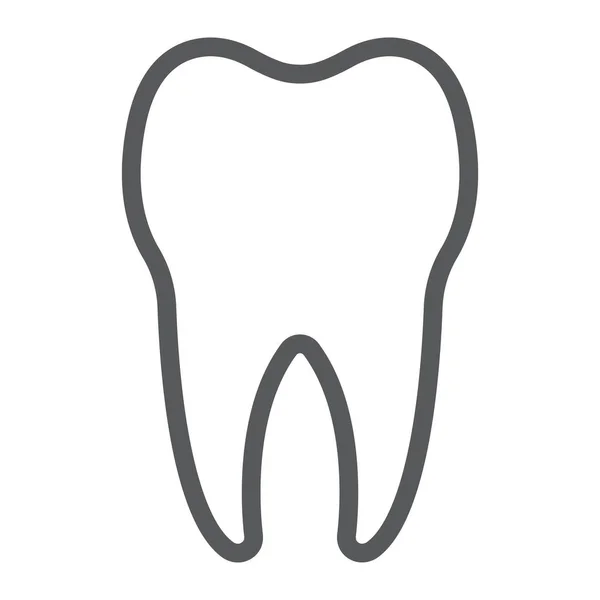 Піктограма лінії зубів, стоматологія та стоматологія, знак здорового зуба Векторна графіка, лінійний візерунок на білому тлі, eps 10 . — стоковий вектор