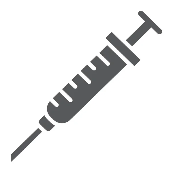 Injektionsglyphen-Symbol, Stomatologie und Anästhesie, Spritzenzeichen-Vektorgrafik, ein durchgehendes Muster auf weißem Hintergrund, Folge 10. — Stockvektor