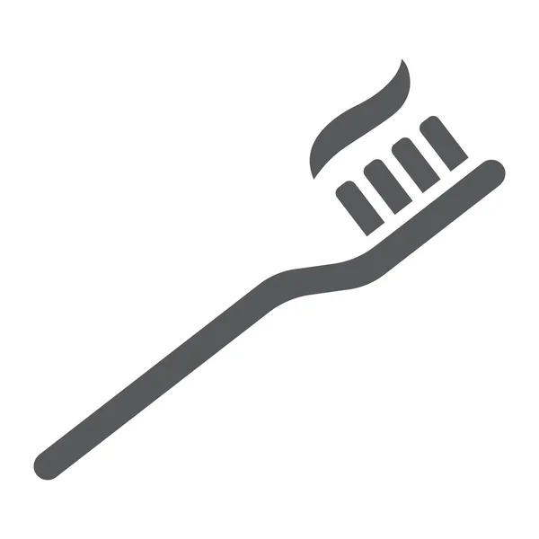 Icône de glyphe de brosse à dents, stomatologie et dentisterie, graphiques vectoriels de signe de soins, un motif solide sur un fond blanc, eps 10 . — Image vectorielle