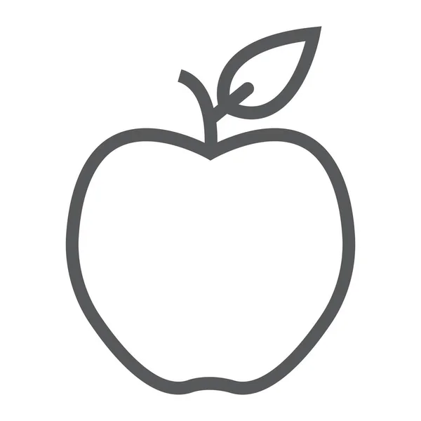 Icono de la línea de Apple, dieta y fruta, gráficos de vectores de signos alimenticios saludables, un patrón lineal sobre un fondo blanco, eps 10 . — Vector de stock