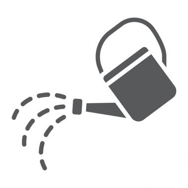 Sulama tenekesi glif simgesini, tarım ve Bahçe, çiftlik işareti vektör grafikleri, beyaz bir arka planda eps 10 katı bir desen.