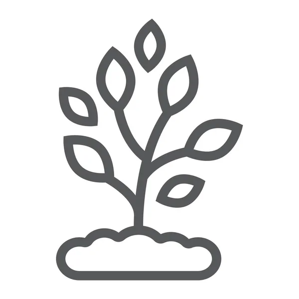 Icono de línea vegetal, agricultura y agricultura, gráficos de vectores de signos ecológicos, un patrón lineal sobre un fondo blanco, eps 10 . — Vector de stock