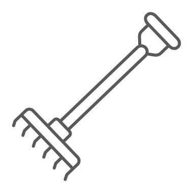 Bahçe araç işareti vektör grafikleri, doğrusal model beyaz bir arka planda eps 10 komisyon ince çizgi simgesi, tarım ve tarım,.