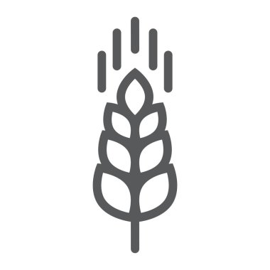 Buğday kulak satırı simgesi, tarım ve tarım, tahıl işareti vektör grafikleri, doğrusal model beyaz bir arka planda eps 10.