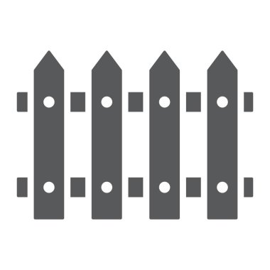 Çit glif simgesi, ahşap ve mimari, duvar işareti vektör grafikleri, beyaz bir arka planda eps 10 katı bir desen.