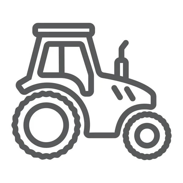 Icône de ligne de tracteur, agriculture et agriculture, graphiques vectoriels de signe de véhicule agricole, un modèle linéaire sur un fond blanc, eps 10 . — Image vectorielle