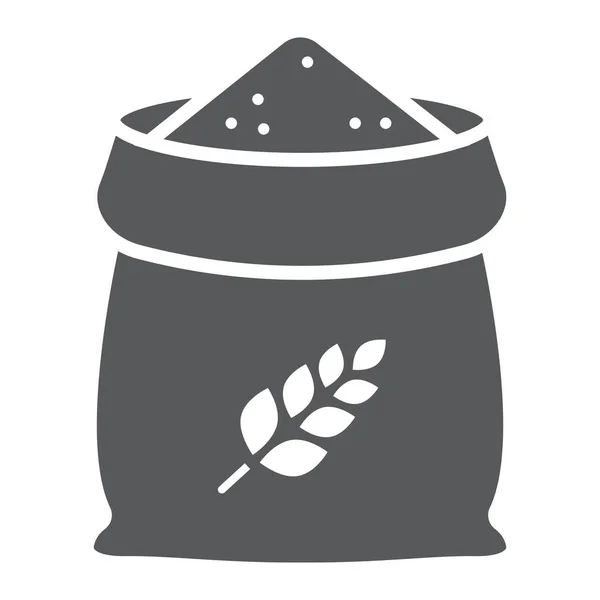 Sacchetto di icona del glifo di grano, agricoltura e agricoltura, grafica vettoriale del segno del sacchetto di grano, un modello solido su uno sfondo bianco, ep 10 . — Vettoriale Stock