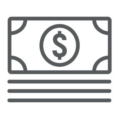 Para satırı simgesi, e ticaret ve pazarlama, dolar işareti vektör grafikleri, doğrusal model beyaz bir arka planda eps 10.