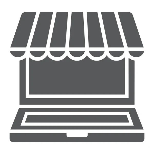 Marketplace online glyph ikon, e handel och marknadsföring, online marknaden tecken vektorgrafik, ett fast mönster på en vit bakgrund, eps 10. — Stock vektor