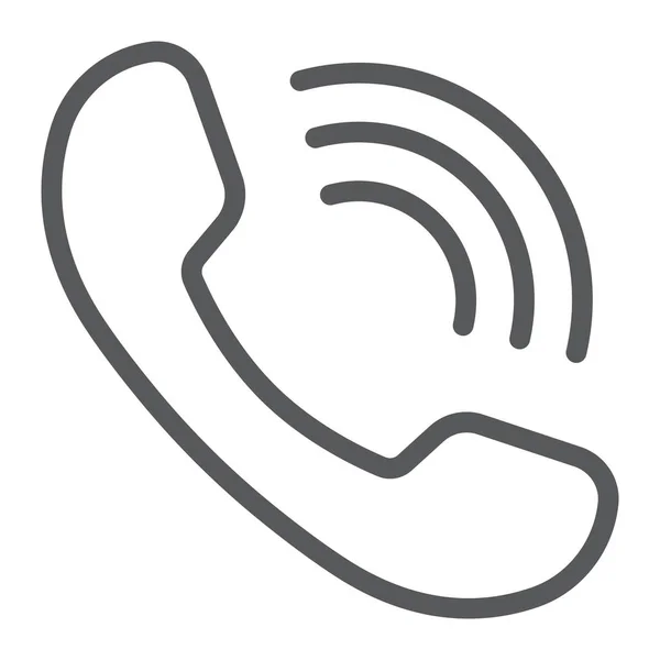 Icono de línea de llamada telefónica, comunicación y soporte, gráficos vectoriales de señal telefónica, un patrón lineal sobre un fondo blanco, eps 10 . — Vector de stock