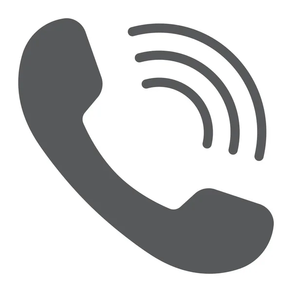 Telefone Chamada glifo ícone, comunicação e suporte, sinal de telefone gráficos vetoriais, um padrão sólido em um fundo branco, eps 10 . —  Vetores de Stock