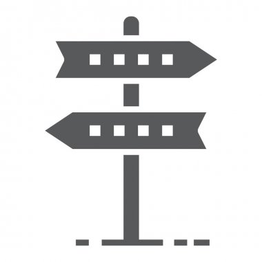 Yön işareti vektör grafikleri, beyaz bir arka planda eps 10 katı bir desen tabelasını glif simgesi, geliştirme ve işletme,.