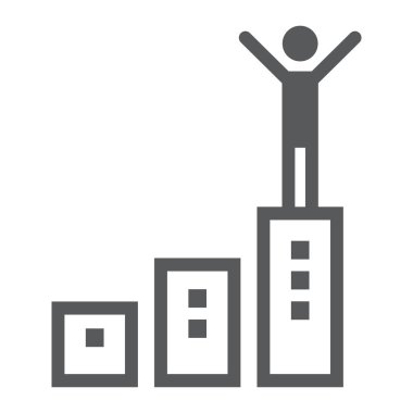 Başarı satırı simgesi, geliştirme ve iş, kazanan işareti vektör grafikleri, doğrusal model beyaz bir arka planda eps 10.