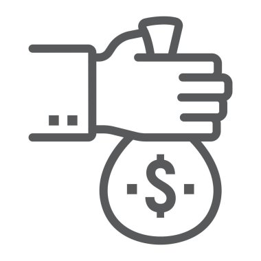 Yatırım satırı simgesi, geliştirme ve işletme, finans işareti vektör grafikleri, doğrusal model beyaz bir arka planda eps 10.