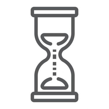 Kum saati satırı simgesi, geliştirme ve iş, son tarih işareti vektör grafikleri, doğrusal model beyaz bir arka planda eps 10.