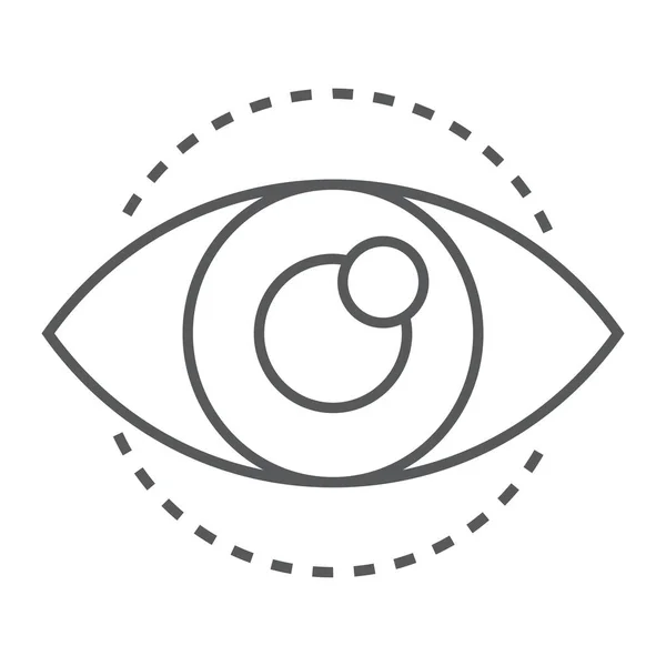 Ikona cienka linia wzroku, rozwojowych i biznesowych, oko znak wektor grafika, liniowy model na białym tle, eps 10. — Wektor stockowy